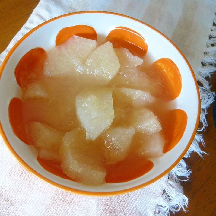 ❤　レンジで簡単！　柚子風味梨のコンポート　❤